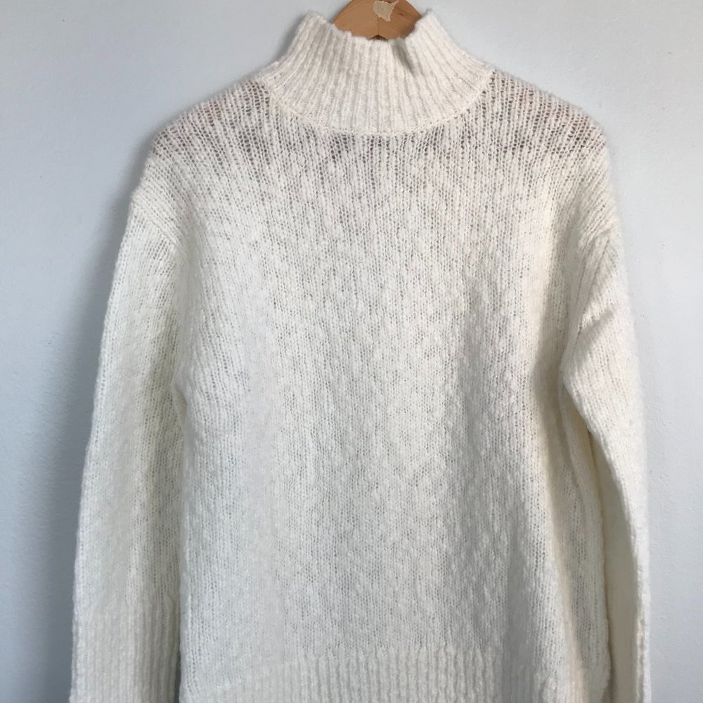 VINCE Nubby Mock Neck Wool Blend Sweater